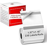 Phomemo Thermal Labels-Transparent M110 Labels for M110/M220/M221/M120/M200,1.57"x1.18"(40x30mm) 230 Labels, for Small Business/Home Use, Barcode, Address, Logo Label