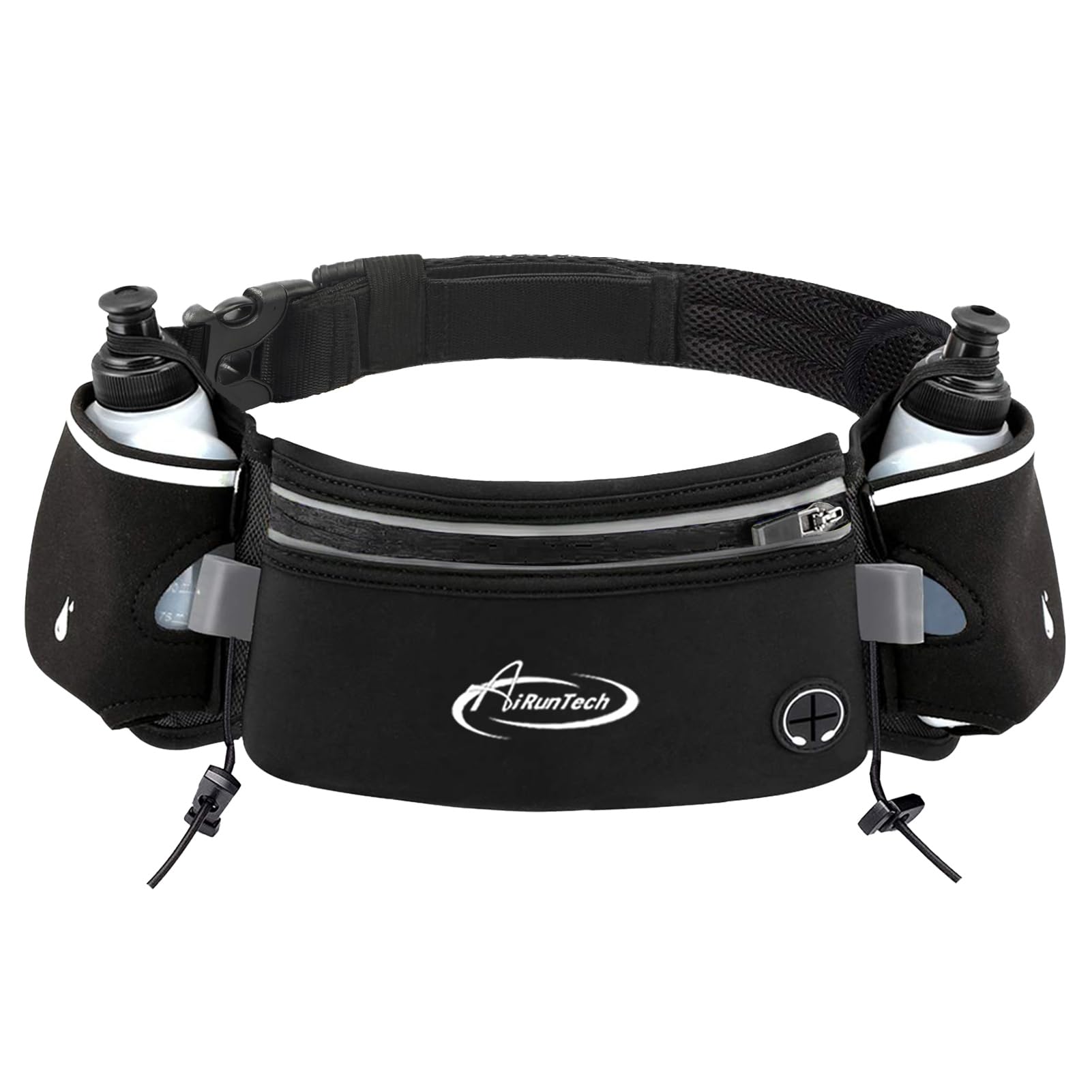 Photo 1 of AiRunTech Hydration Running Belt with Bottles Zero Bounce Design for Running, Triathlon, Ironman, Marathon, 10K, 5K, Trail Fit for Most Smartphones(2 * 10OZ bottle)