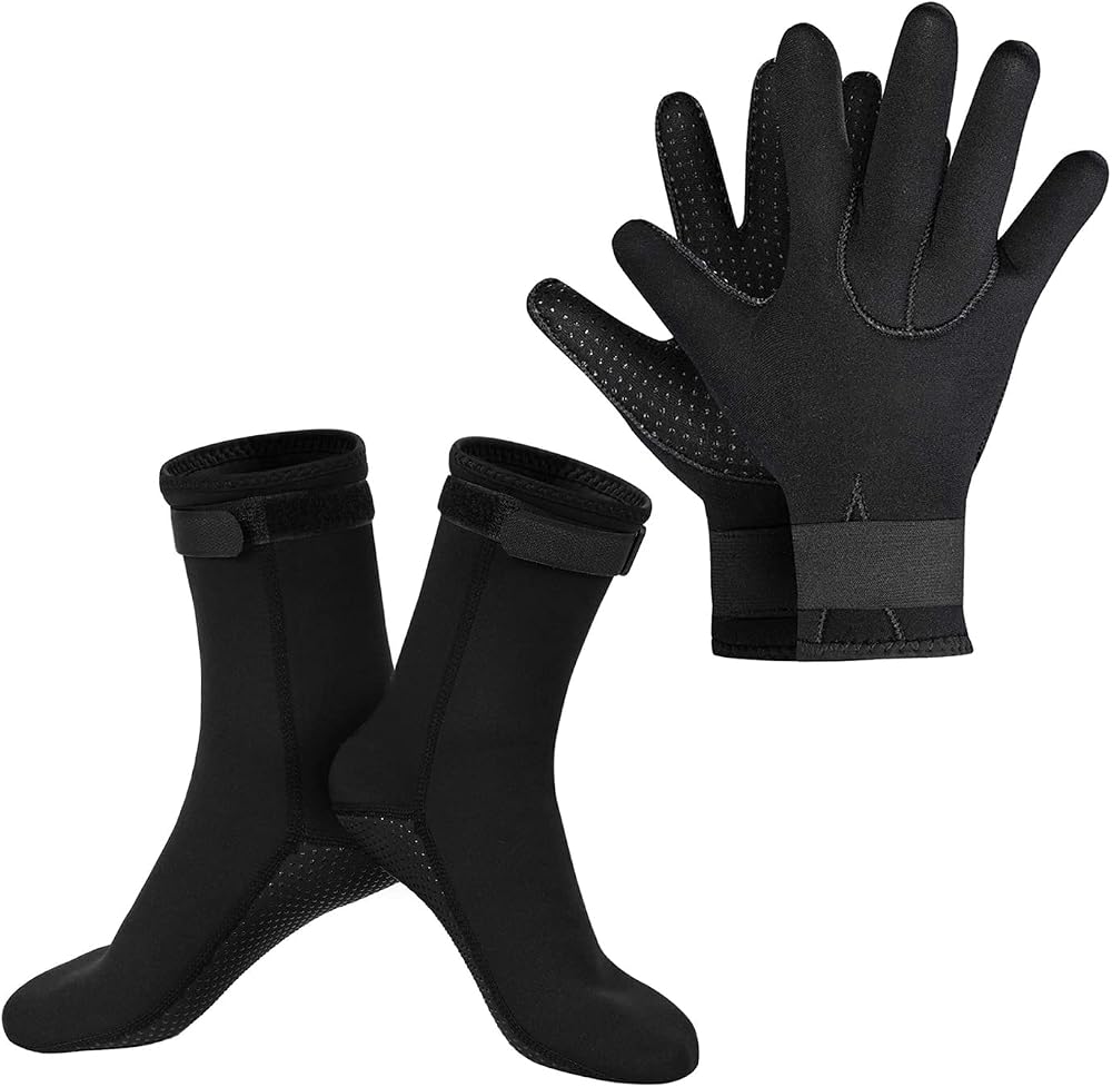 SUPERFA 3mm Neoprene Diving Gloves and Socks with Adjustable Wrist Straps