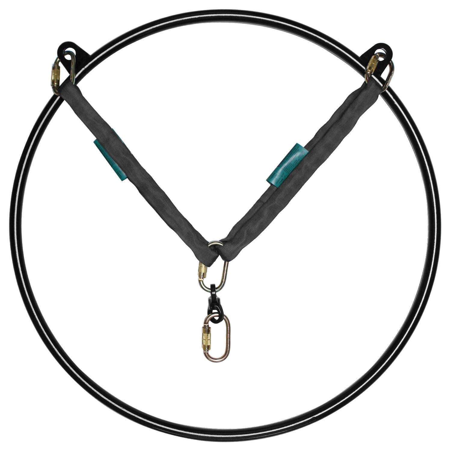 Runner deer Complete Aerial Hoop Lyra Set-Hollow Powder-Coated Steel -25mm Thick,Include Lyra,Carabiners, Swivel, and Spanset