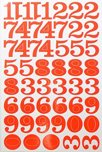 Jazzstick Large Number 0-9 Decorative Sticker Value Pack Bulk 5 sheets Orange 14C04