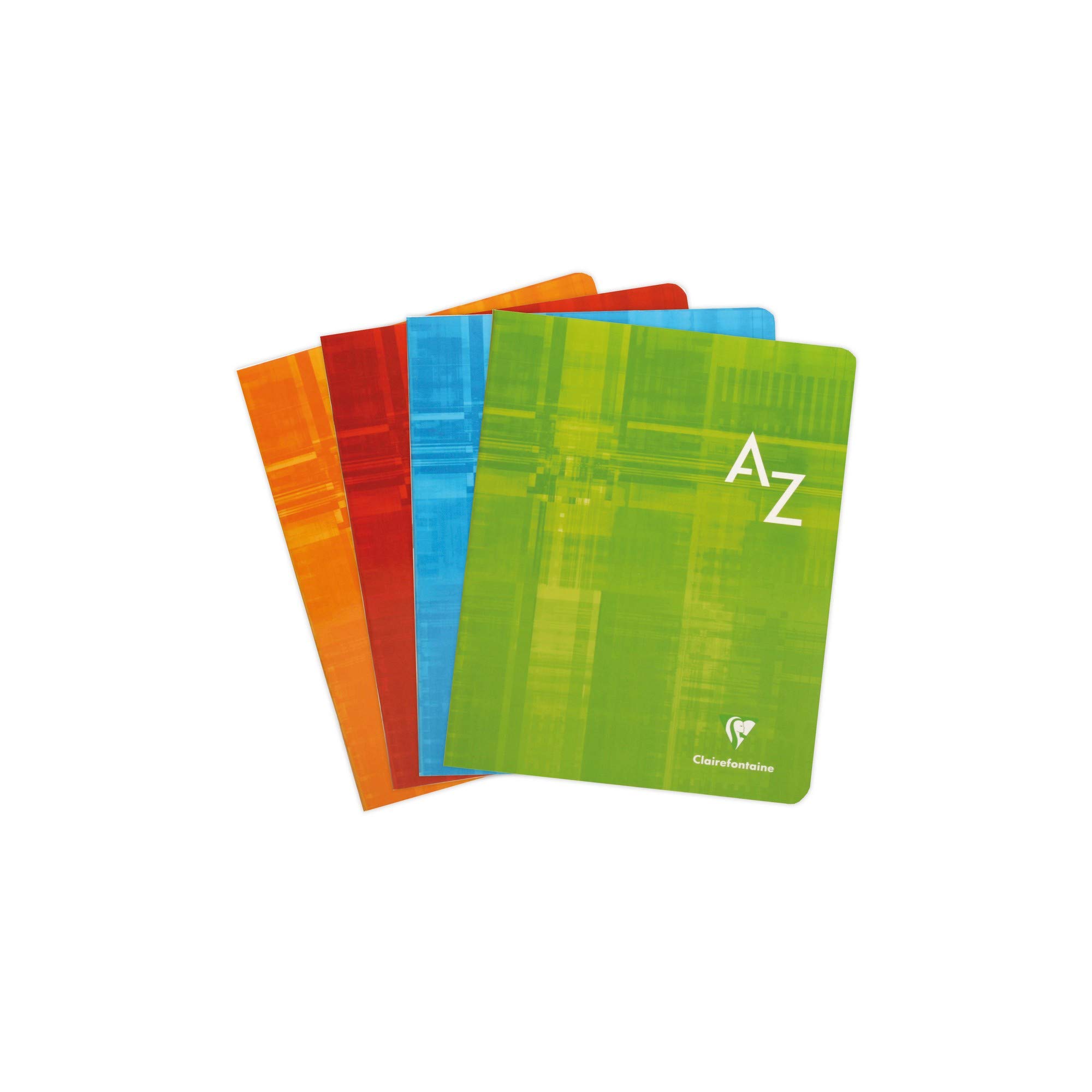 Clairefontaine 63748AMZC Set of 2 Stapled Alphabetical Indexes - 17x22 cm - 96 Seyes Ruled Pages - 90 g White Paper - Random Colour Laminated Card Cover