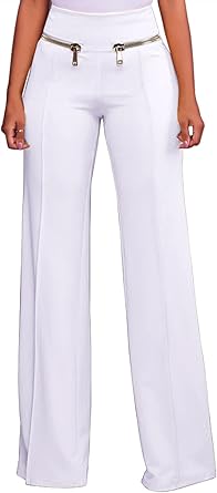 plus size white wide leg trousers