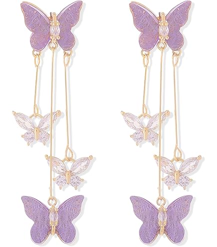 Amazon.com : BARTOSI Butterfly Hair Clips Purple Hair Pins  display picture 3