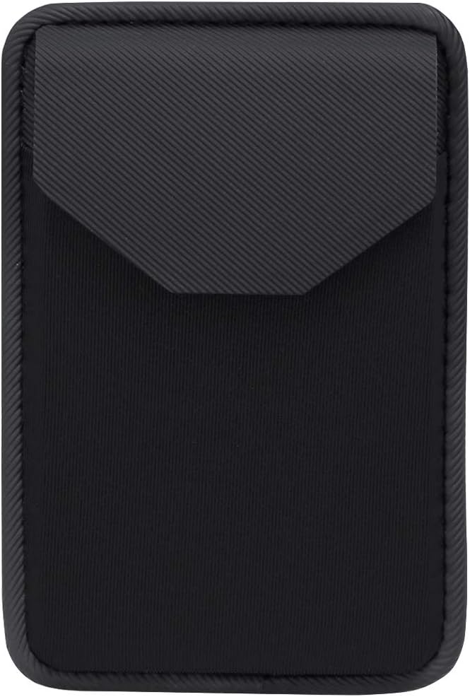 Card Holder for Back of Phone, Ultra-Slim Self Adhesive Credit Card Wallet for Most Smartphones Stick on Phone Wallet with Pocket for Credit Card, ID, Business Card, Cell Phone Wallet (Black+Black)