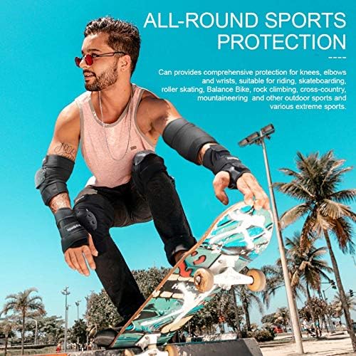 Black knee pads for sports, protective gear with adjustable straps.