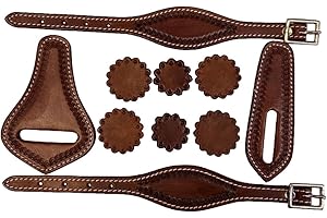 Equitem 10 Piece Saddle Tooled Leather Replacement Kit