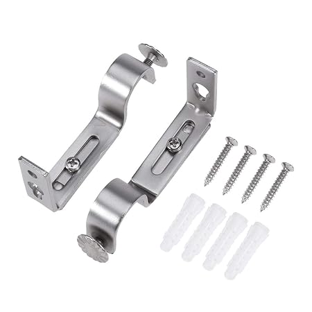 Yardwe A Pair Of Iron Curtain Pole Bracket Curtain Rod Support