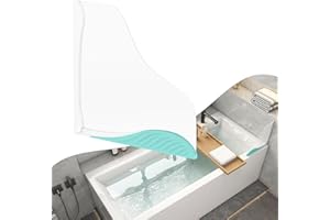 Fanslgeolsy Shower Splash Guard, Splash Guard for Bathtub, Shower Water Guard with Adjustable Silicone Base, Large Water Barrier, Frosted Acrylic & Silicone Base, for Tub, Sinks, Washbasin –11in×11in