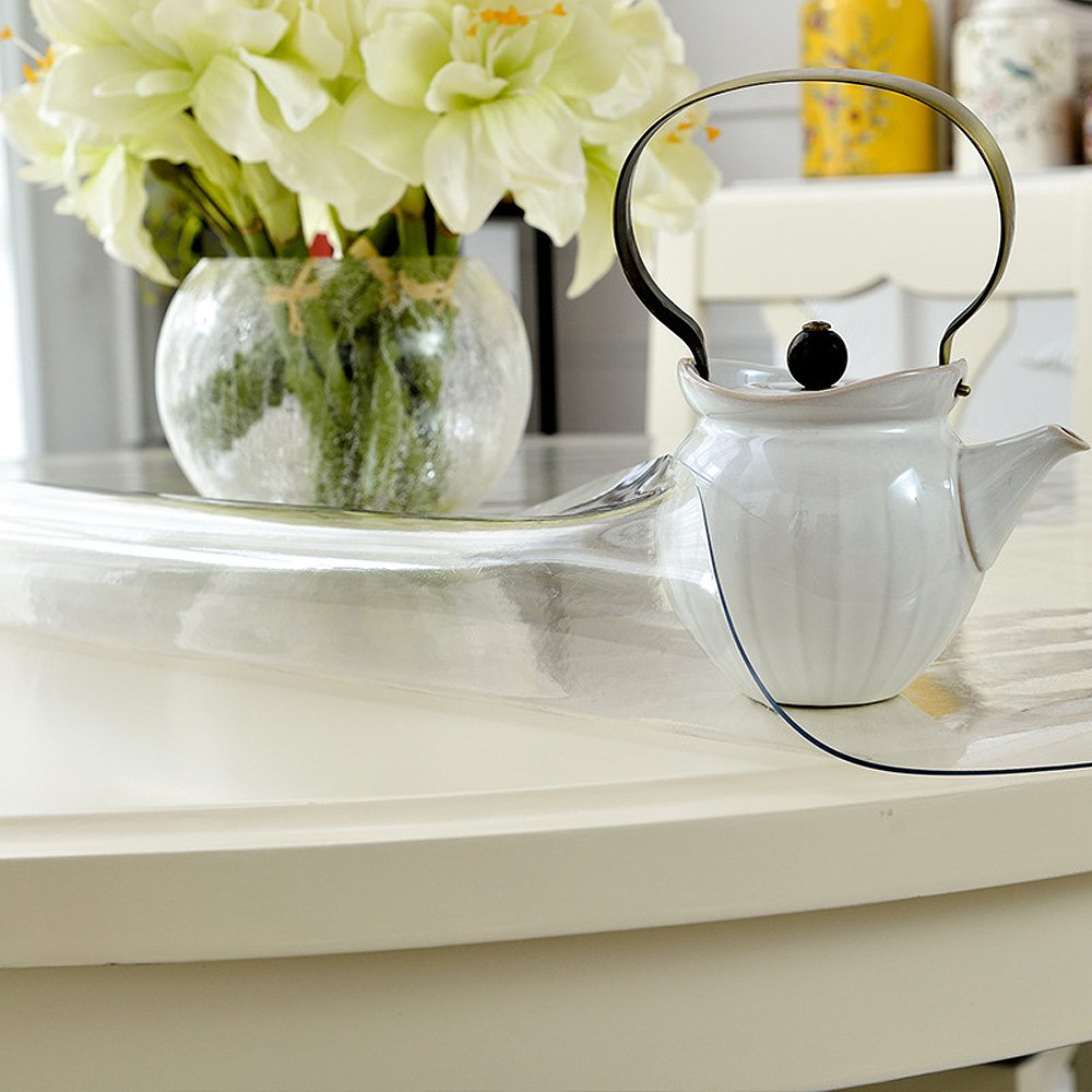 ETECHMART Clear PVC Table Top Protector Round 2.0mm Multi Size Dia. 42 Inches