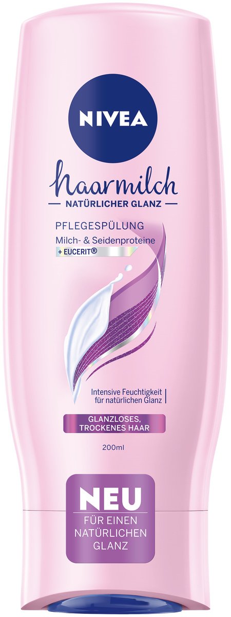NIVEA Natural Shine Conditioner Hair Milk, Pack of 6 (6 x 200 ml), Conditioner for Natural Shine through Healthy Hair, Nourishes From Inside and Outside with Valuable Ingredients