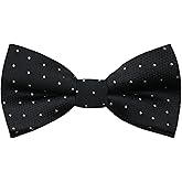 Rzmtaol Bow Ties for Boys, 4.13" x 1.96" Polka Dot Kids Bowtie Pre-tied Adjustable Bow Tie for Girls School Graduation Daily