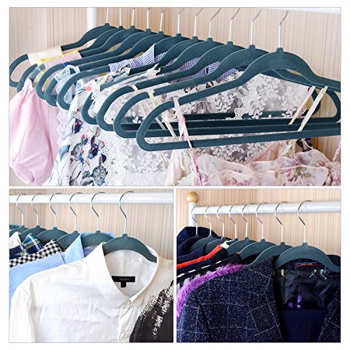 Velvet Hangers IEOKE Nonslip Clothes Hangers Heavy Duty 360 Swivel Hanger Hook Ultra Thin Clothes Racks Perfect for Space Saving (30 PACK)