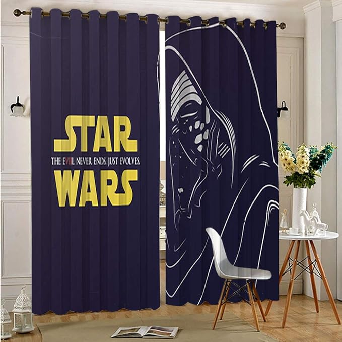 Petpany Star Wars Blackout Curtains for Bedroom kylo ren star wars illustration for Living Room