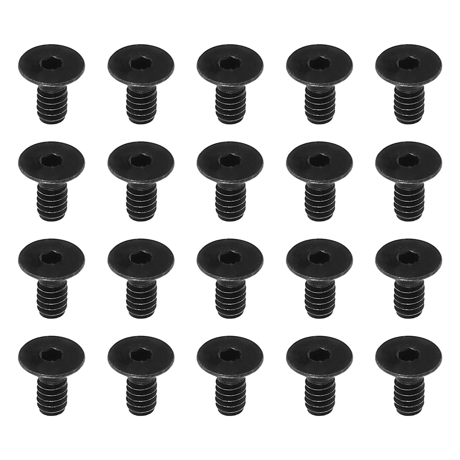 PATIKIL #4-40 x 1/4 Inch Flat Head Socket Cap Screws, 20 Pack Flat Countersunk Bolts Hex Socket Drive Machine Screws Full Thread Coarse Thread UNC Black Oxide Grade 10.9 — image 1