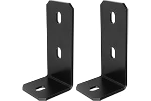 2 Packs 6¾ Inches Heavy Duty Black Corner Braces, Steel L Brackets Connector for Industrial Structural Support, Thickness 5mm
