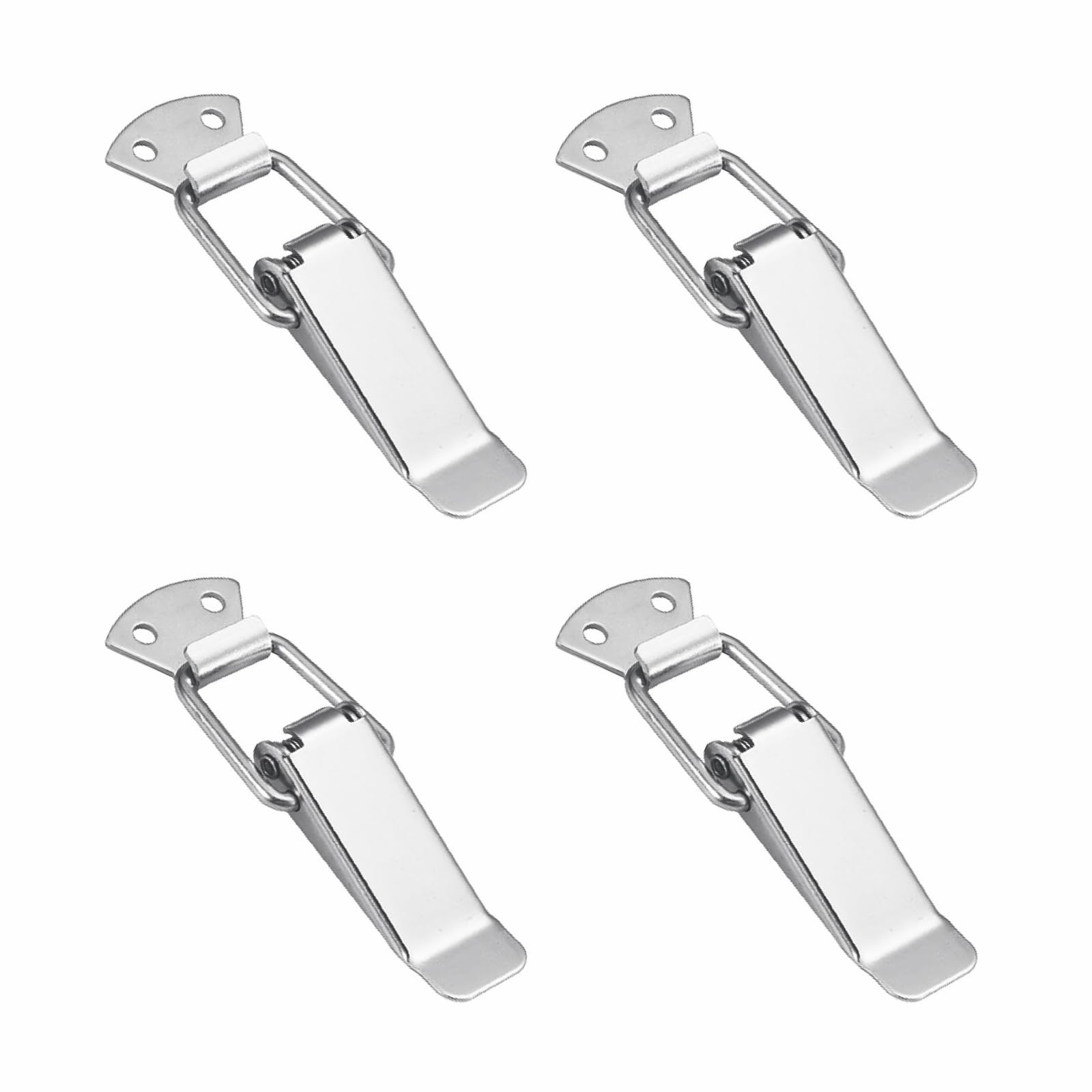 Leliafleury 4PCS Spring Loaded Toggle Latch Stainless Steel Tension Clasp Spring Lock Hasp Catch Duck Billed Buckles for Toolbox Drawer Cabinet Case Closet, Extra Large, 130mm Length