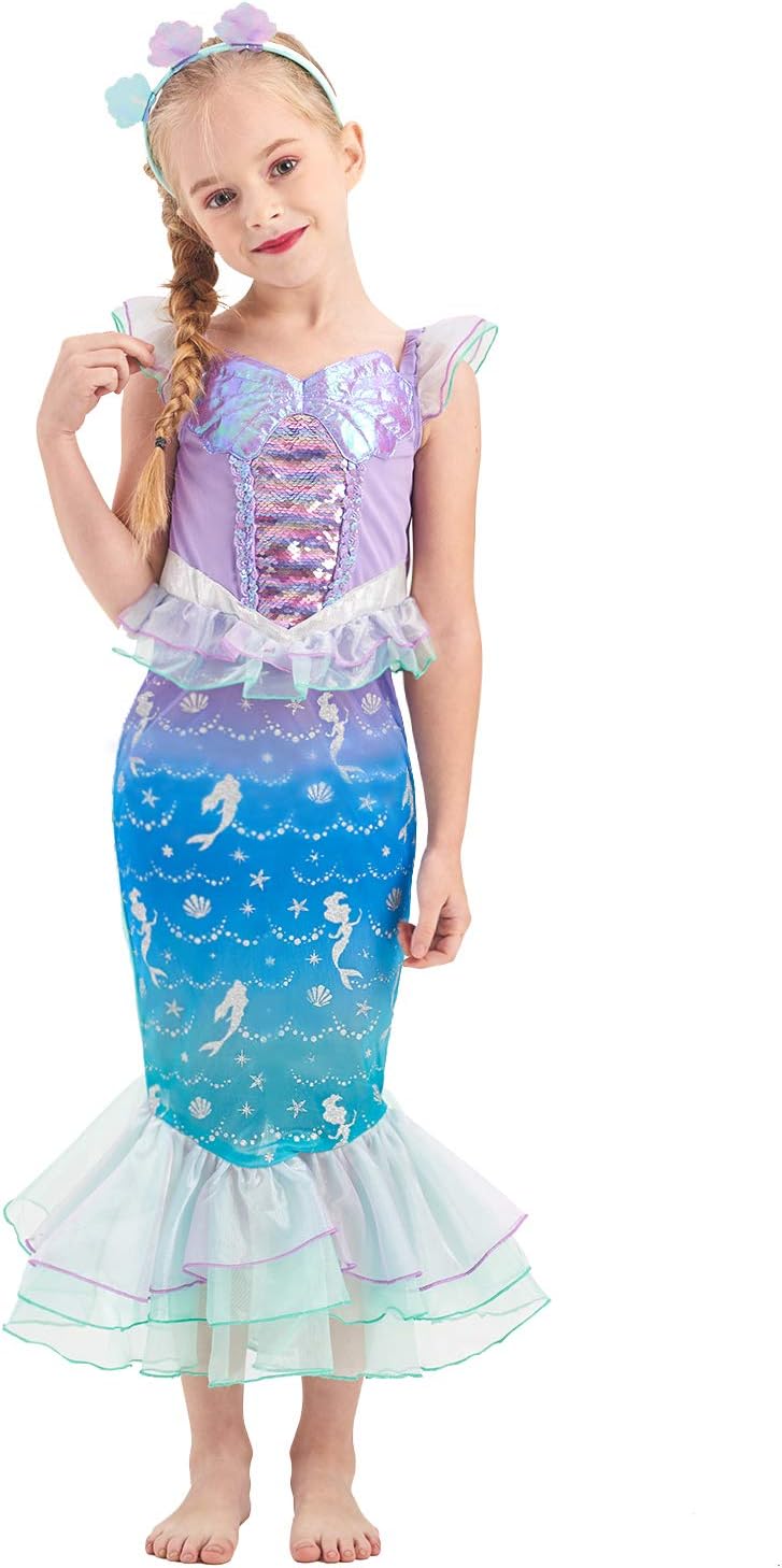Girls Princess Dress up Costume, Little Kids Pretend Play Set Gift for Birthday Theme Party