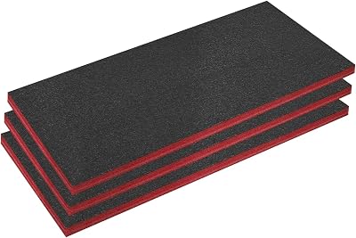Sealey Easy Peel Shadow Foam Tool Tray Liner 50mm Red/Black Pack of 3 SFPK50R