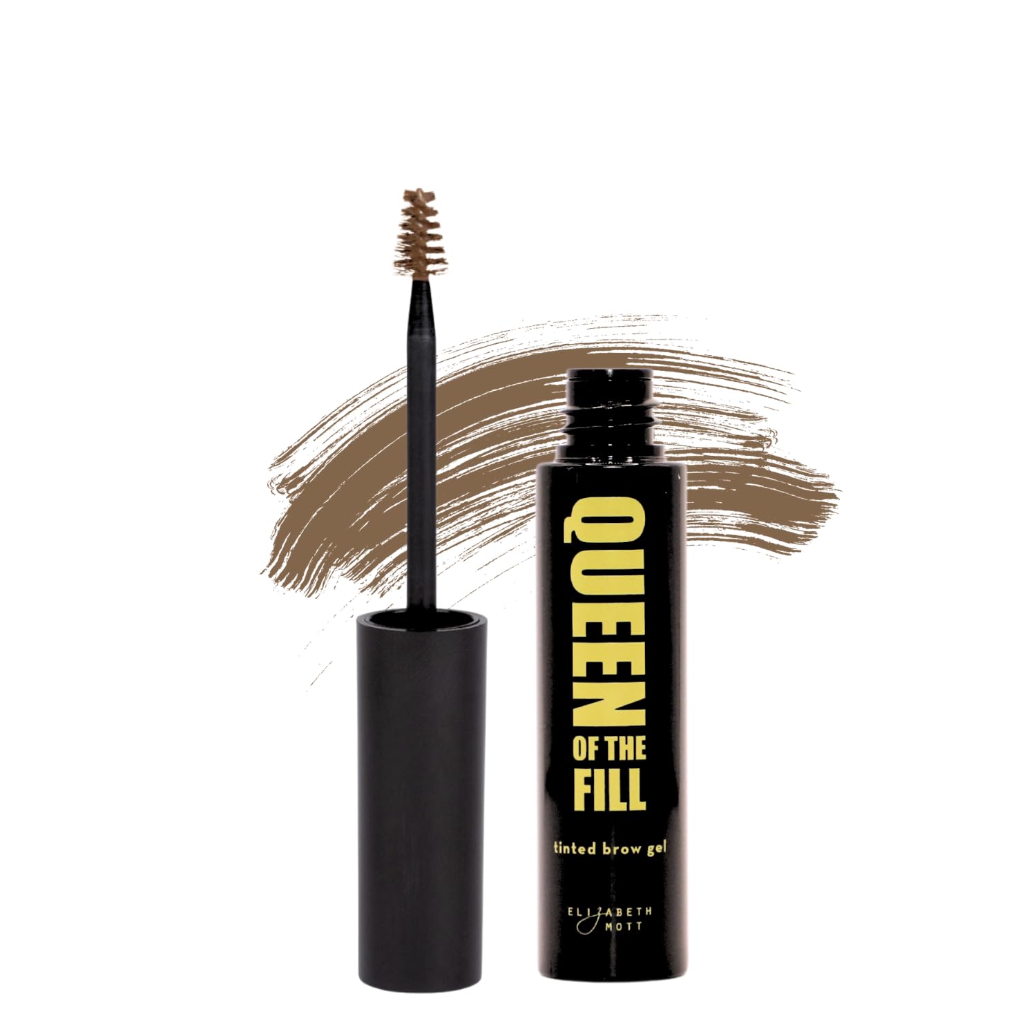 Elizabeth Mott Queen of the Fill Eyebrow Gel - Tinted Brow Gel for Long-Lasting & Natural-Looking Eyebrows - Smudge-Proof & Waterproof Eyebrow Gel Brown - Cruelty-Free - Light Medium Brown