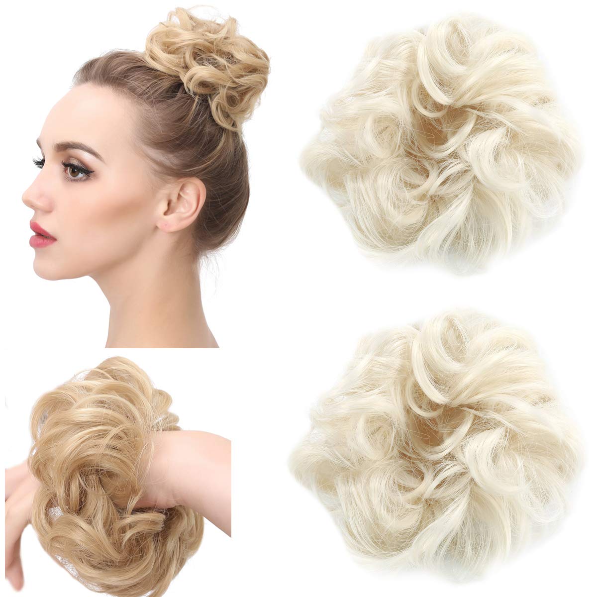 Amazon Com Curly Messy Wrap Hair Scrunchies Fake Bun Hairpiece