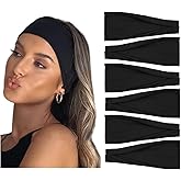 AKTVSHOW Black Headbands for Women Non-Slip Head Band for Women’s Hair Wide Thick Sweat Hair Bands, Trendy Hair Accessories for Women