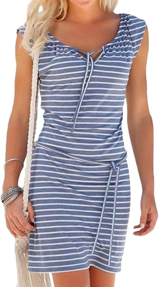 Amazon Vestidos ZWRXW Vestido Corto De Verano Sin Mangas Para