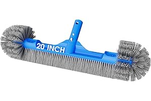 TidyMister Pool Brush for Cleaning Pool Walls, 20'' Light Duty Pool Brush Head Detachable Side Brush Nylon Bristles Pool Scrubber for Above Ground Pools Ingound Pools, Safe for Vinyl Liner