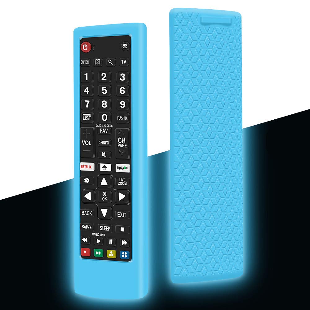Silicone Protective Case for LG Remote Control AKB75095308 AKB74915324 AKB73715601, Non-Slip Case Compatible with LG TV Remote (Glow Blue)