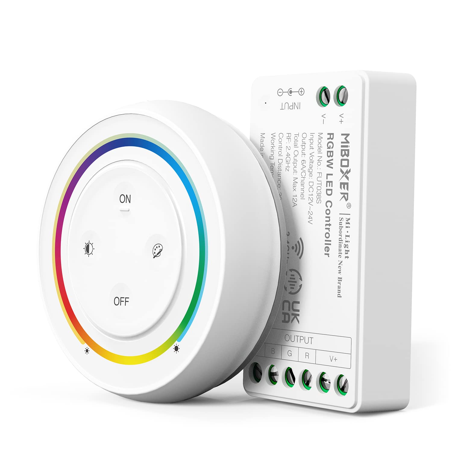 lighteu®, Milight Miboxer 2.4GHz RGBW RGB+White LED Strip Controller Kits DC12V/24V Output Max.12A, FUT038SA