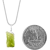 Natural Raw Green Peridot Jewelry Pendant Necklace For Women, Stone Rough Crystal Gemstone Dainty, Chakra Crystals, August Birthstone, Silver Plated Chain 18 inch, Graduation Gifts For Her