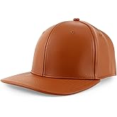 Trendy Apparel Shop Structured 6 Panel Flatbill PU Leather Baseball Cap