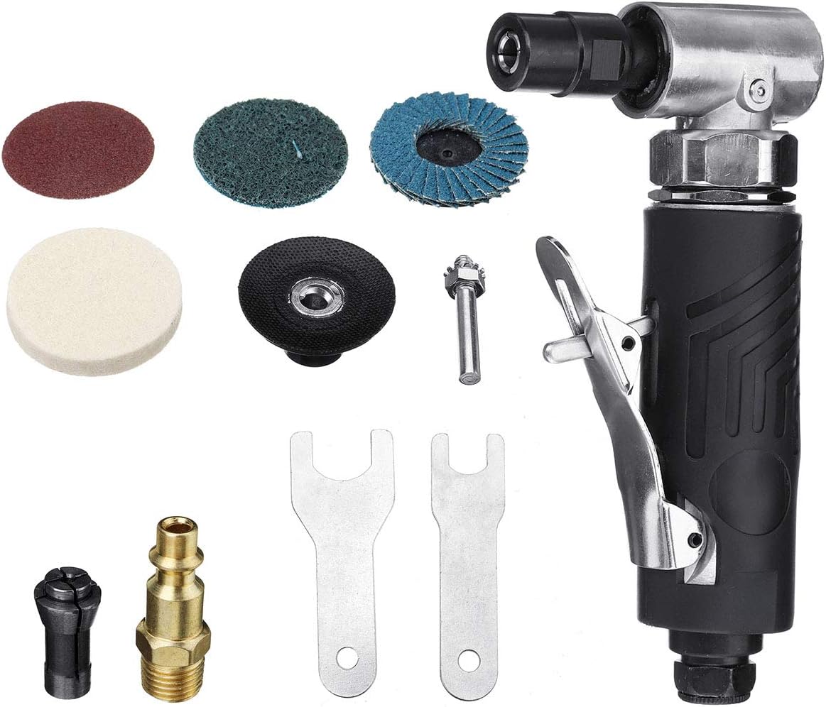 Towallmark Angle Air Die Grinder 1/4Inch Pneumatic Grinding Machine Chuck Quick