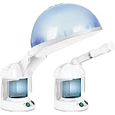 SUPER DEAL Hair Steamer PRO 3 in 1 Multifunction Ozone Facial Steamer with Bonnet Hood Attachment, Hair Therapy & Face Steame