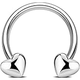 Jewseen 16G Septum Rings Heart Cartilage Earring Hoop 316L Stainless Steel Helix Earring Daith Earring Nose Ring Hoop Septum Piercing Jewelry for Women and Men