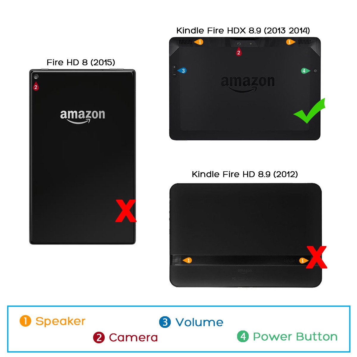 Amazon.com: ULAK Kindle fire HDX 8.9 Case, Folio Case Slim Synthetic  Leather Cover Stand Skin for Amazon Kindle Fire HDX 8.9 inch 2013 Release  Green: ...