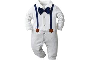 Newborn Infant Baby Boy Gentleman Outfit One Piece Romper Birthday Wedding Party Clothes