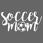 Socccer Mom Vinyl Decal Sticker Car Window Bumper Die Cut 5.5-Inches Premium Quality UV Resistant Laminate (5.5-Inches, White) JMM00280WHT5