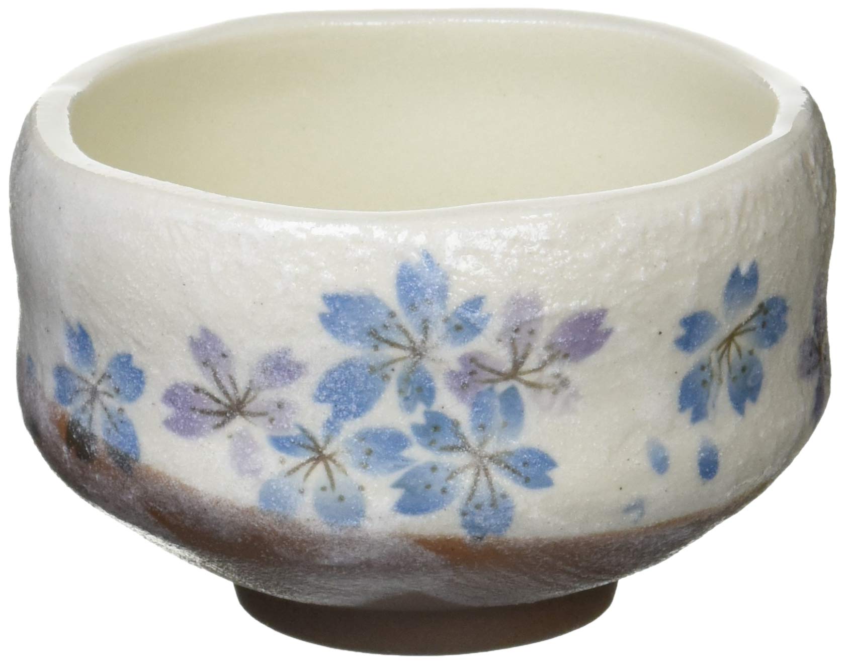 Mino Ware Japanese Matcha Bowl Chawan Heian Sakura Blue Colour Diameter 9.4 cm 250 ml Made in Japan