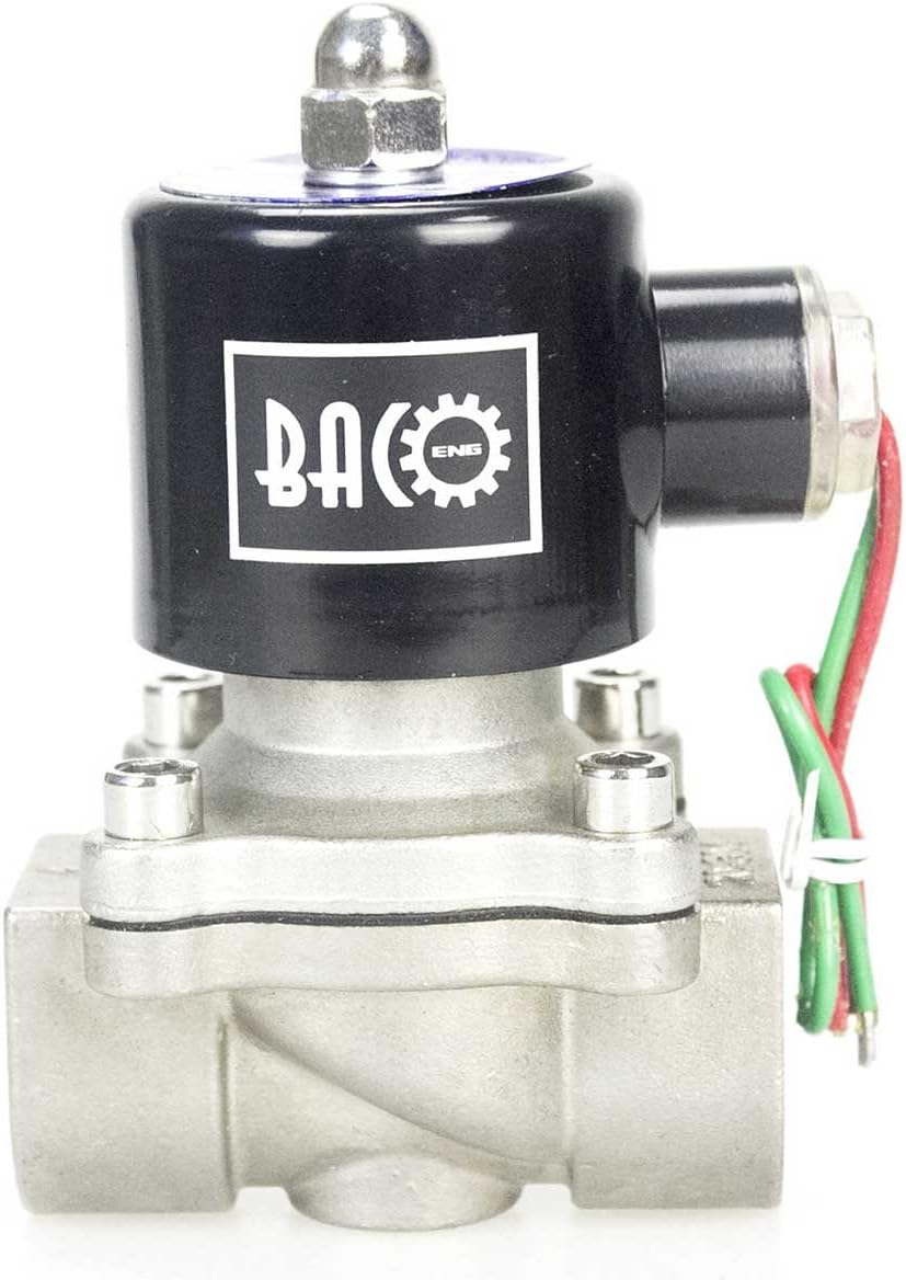 BACOENG 3/4" AC220V Electric Solenoid Valve (BSP, Stainless Steel, Normally Closed), 3/4" Stainless Steel - Image 3
