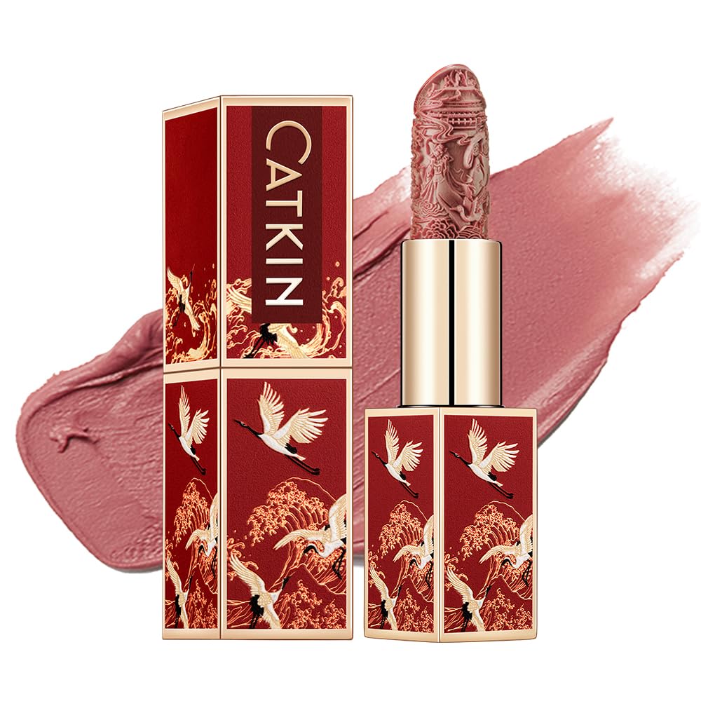 CATKIN Red Lipstick, Semi-Matte, Long Lasting, High Impact, Moisturizing Formula, enriched with Avocado Oil and Vitamin E, 3.2g