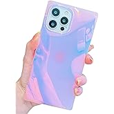 BANAILOA Compatible with iPhone 16 Pro Max Case Rectangle Sparkle,Colorful Blue-Ray Holographic Cute Case Soft Protective Slim Phone Cover for iPhone 16 Pro Max - 6.9 inch (Blue Light)
