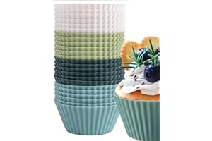 24pcs Reusable Baking Cups, Silicone Baking Cups Cupcake Liners Muffin Cases Silicone (244)