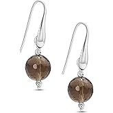 925 Sterling Silver Gemstone Earrings for Women - Birthstone Earrings - Silver Drop Earrings for Women - Modern Earrings - Everyday Earrings for Women - Gemstone Earrings