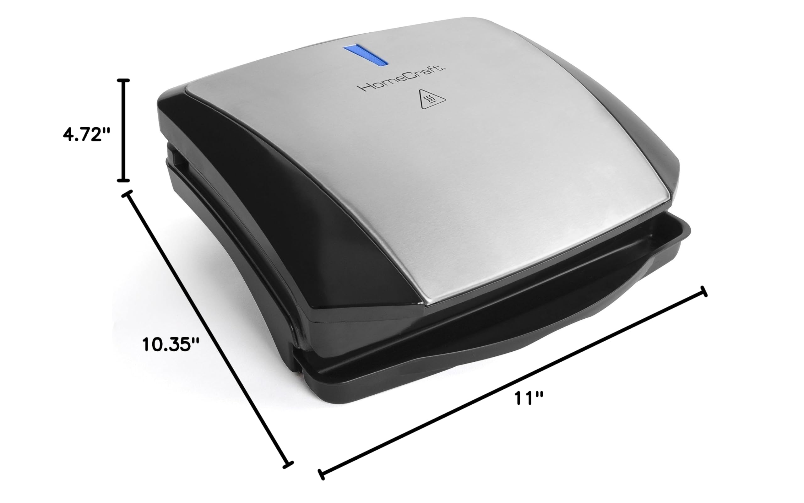 Homecraft Electric Sausage & Brat Grill with Oil Drip Tray, Carry Handle, and Cord Storage, up to 5 Links of Beef, Turkey, Chicken, Veggie Sausages, or Hot Dogs