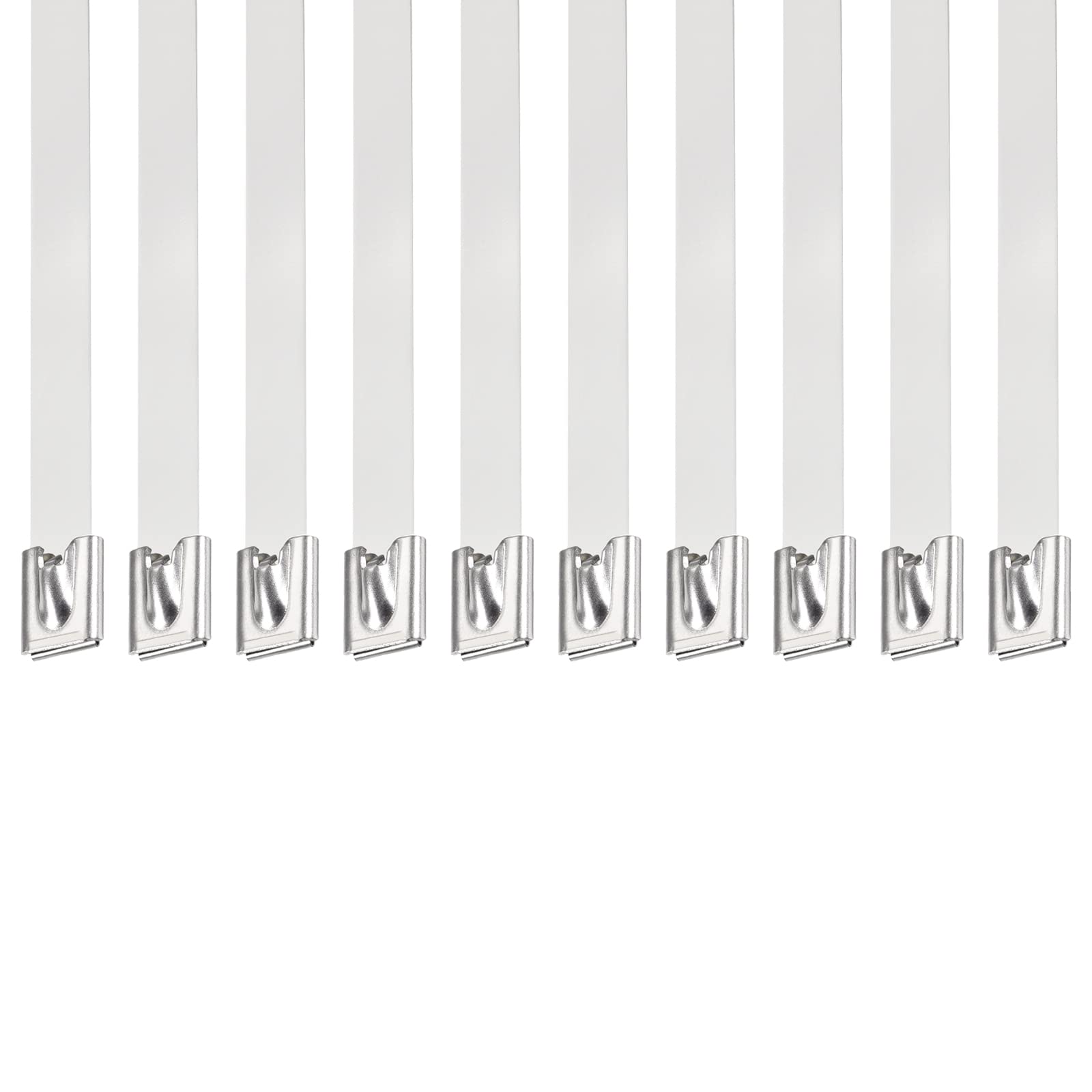 DTGN 23.62"x0.31"(LxW) Tie Wraps - 20Pack - Good for Furniture Electronic Equipment - 304 Stainless Steel Self-Locking Cable Zip Ties - Silver