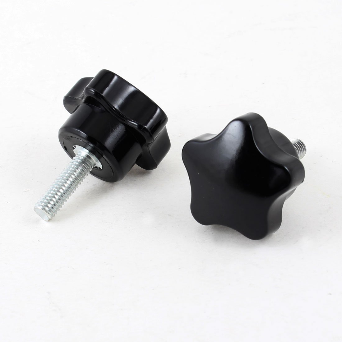 Sourcingmap 30mm Star Head Dia M6 x 20mm Male Thread Screw On Type Star Knob 2 Pcs