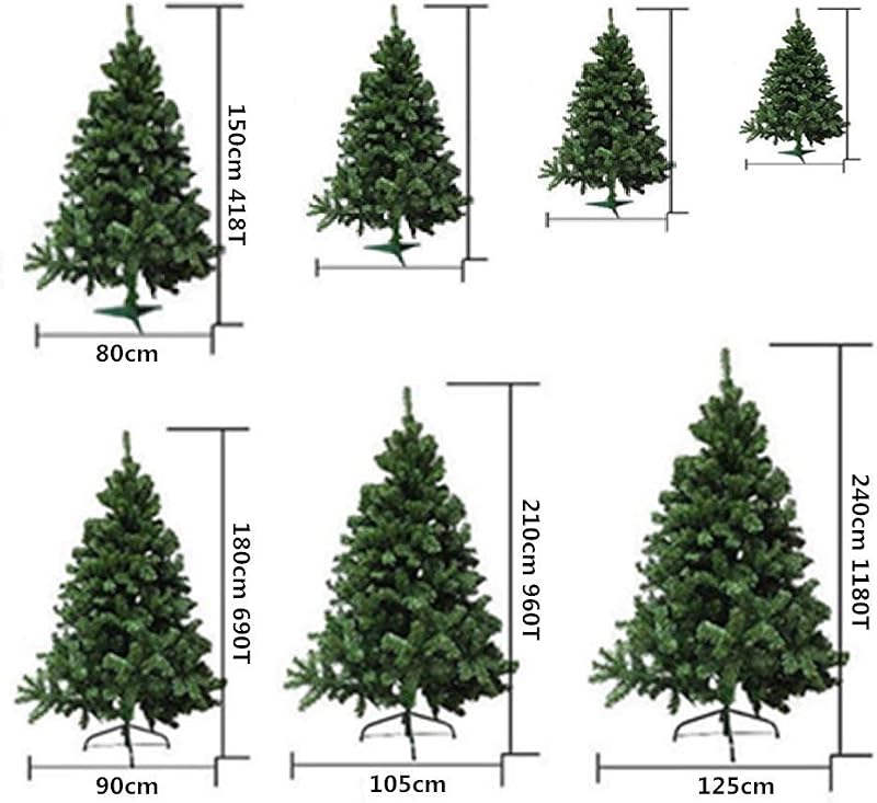 SOLAGUA Árbol de Navidad Artificial Extra Relleno, Arboles con Hojas de Espumillón 150cm a 300cm de Primera Calidad, Súper Natural C/Soporte Metálico.(Verde, 180cm 617Tips) — foto 4 de 6