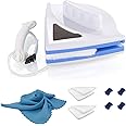 HACHWAIZZ Double Sided Window Cleaner - Magnetic Window Glass Wiper Cleaning Tool for with Microfiber Cleaning Cloth (Blue) High-Rise Household Clean Windows Thickness 0.1''-0.3'' (Blue)