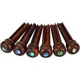 Blisstime 6pcs Rosewood Guitar Bridge Pins Inlaid Abalone Dot Acoustic Guitar Replacement Parts